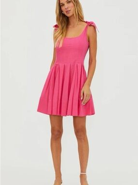 29. BP. • NWT pink pleated bow dress PTP 17”-19”